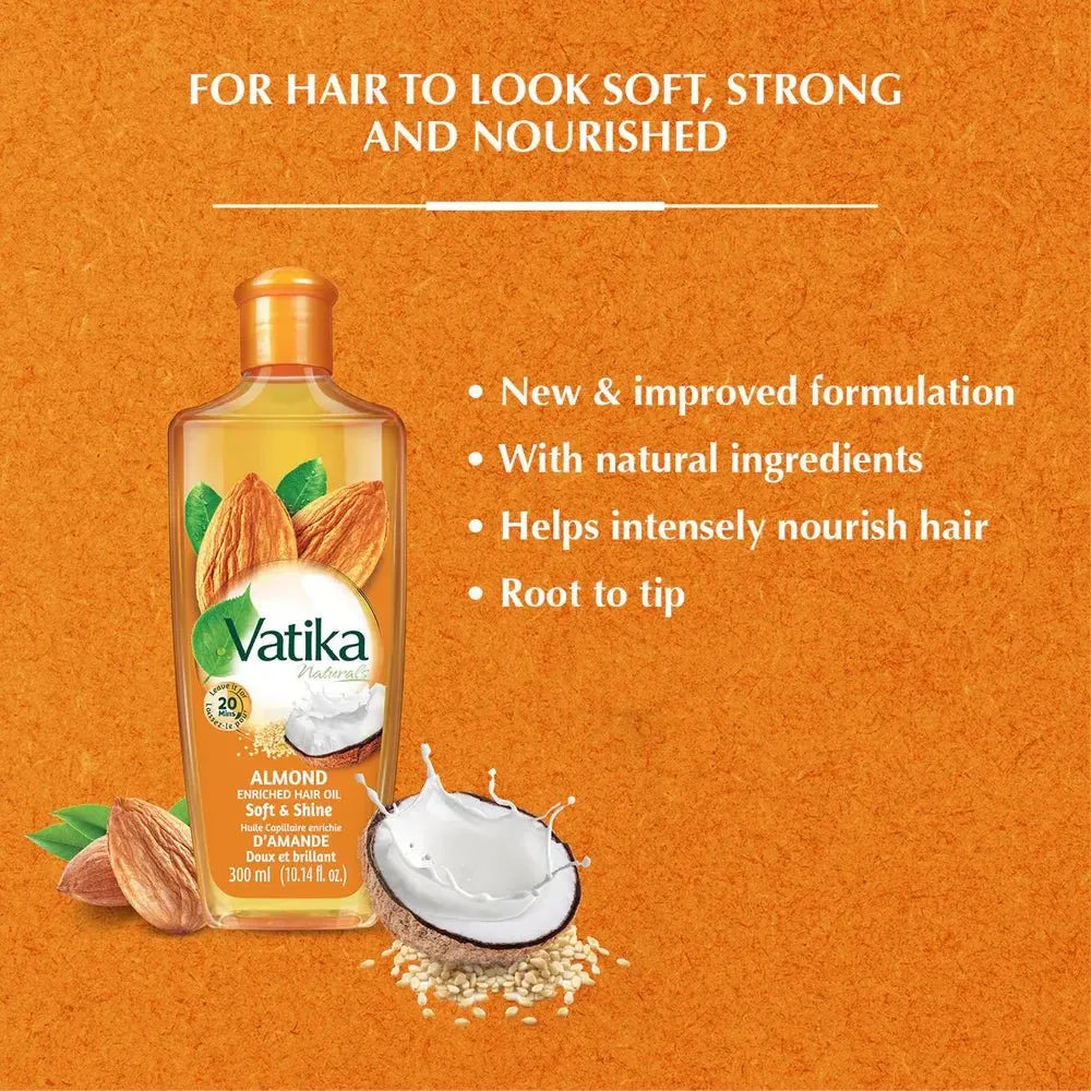 Dabur Vatika Naturals Enriched Hair Oil - Almond - Beauty Exchange Beauty Supply