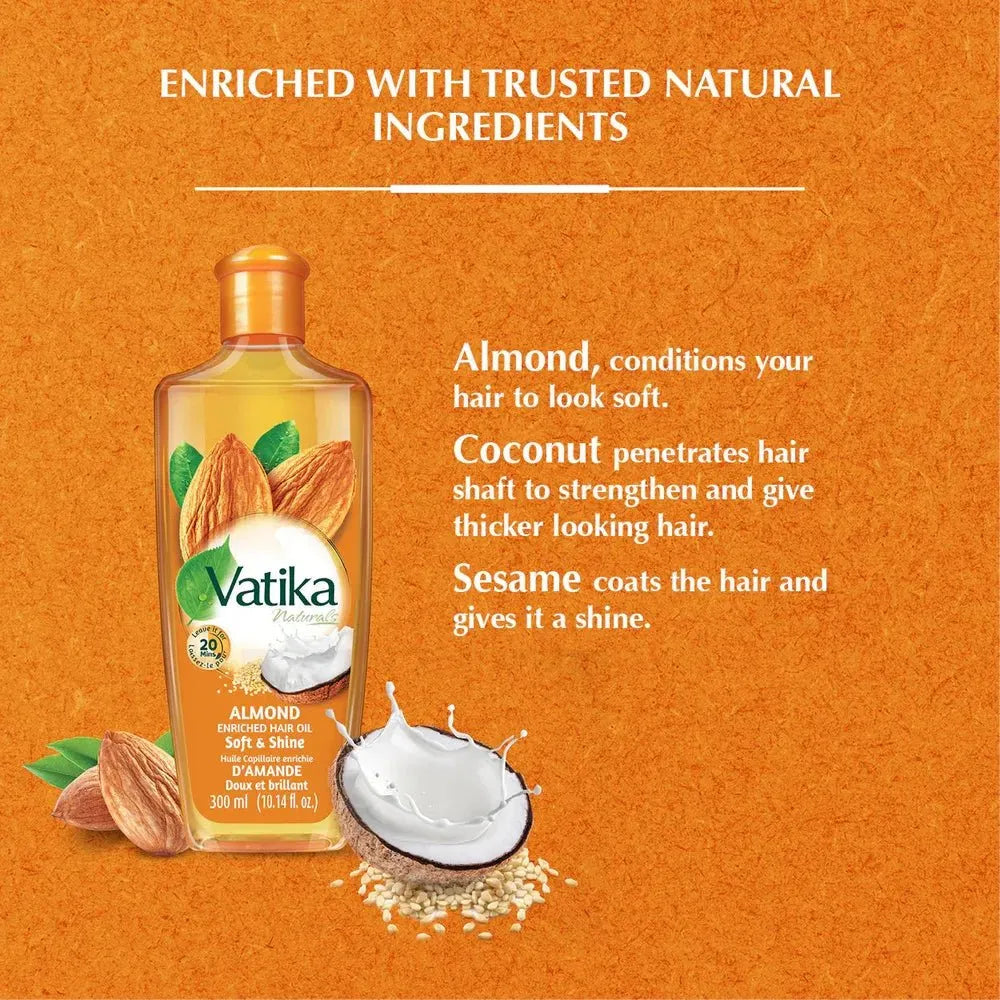 Dabur Vatika Naturals Enriched Hair Oil - Almond - Beauty Exchange Beauty Supply