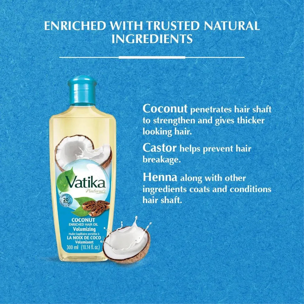 Dabur Vatika Naturals Enriched Hair Oil - Coconut - Beauty Exchange Beauty Supply