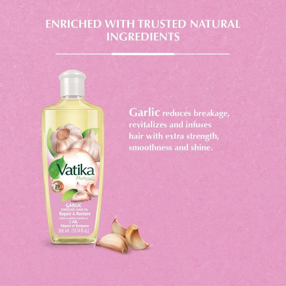 Dabur Vatika Naturals Enriched Hair Oil - Garlic - Beauty Exchange Beauty Supply