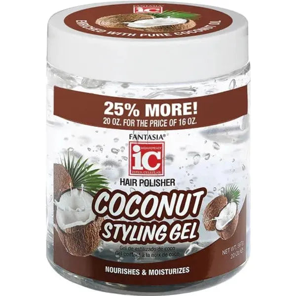 Fantasia IC Hair Polisher Coconut Styling Gel 20oz - Beauty Exchange Beauty Supply