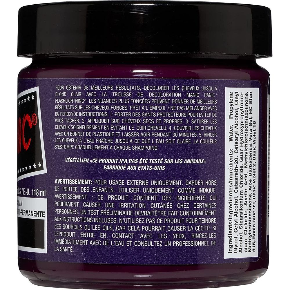 Manic Panic Creamtone Semi Permanent Hair Dye - Plum Passion 4oz - Beauty Exchange Beauty Supply