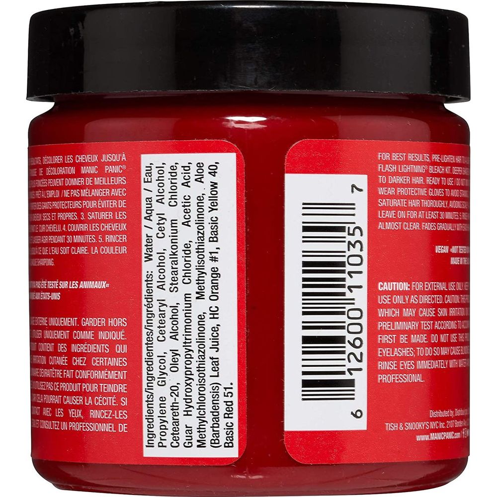 Manic Panic Creamtone Semi Permanent Hair Dye - Rock N Roll Red 4oz - Beauty Exchange Beauty Supply