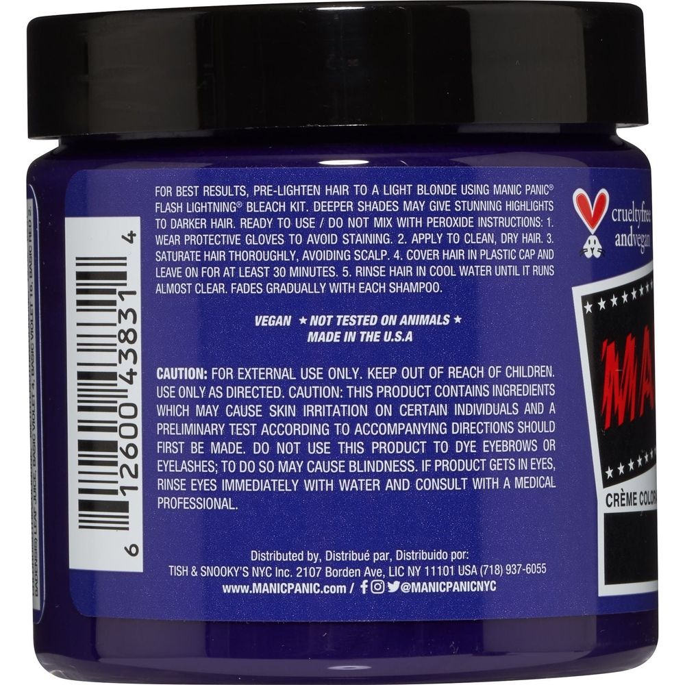 Manic Panic Creamtone Semi Permanent Hair Dye - Ultra Violet 4oz - Beauty Exchange Beauty Supply