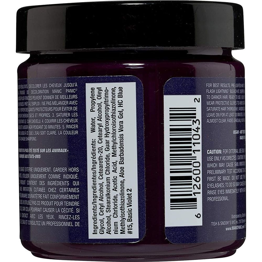 Manic Panic Creamtone Semi Permanent Hair Dye - Violet Night 4oz - Beauty Exchange Beauty Supply