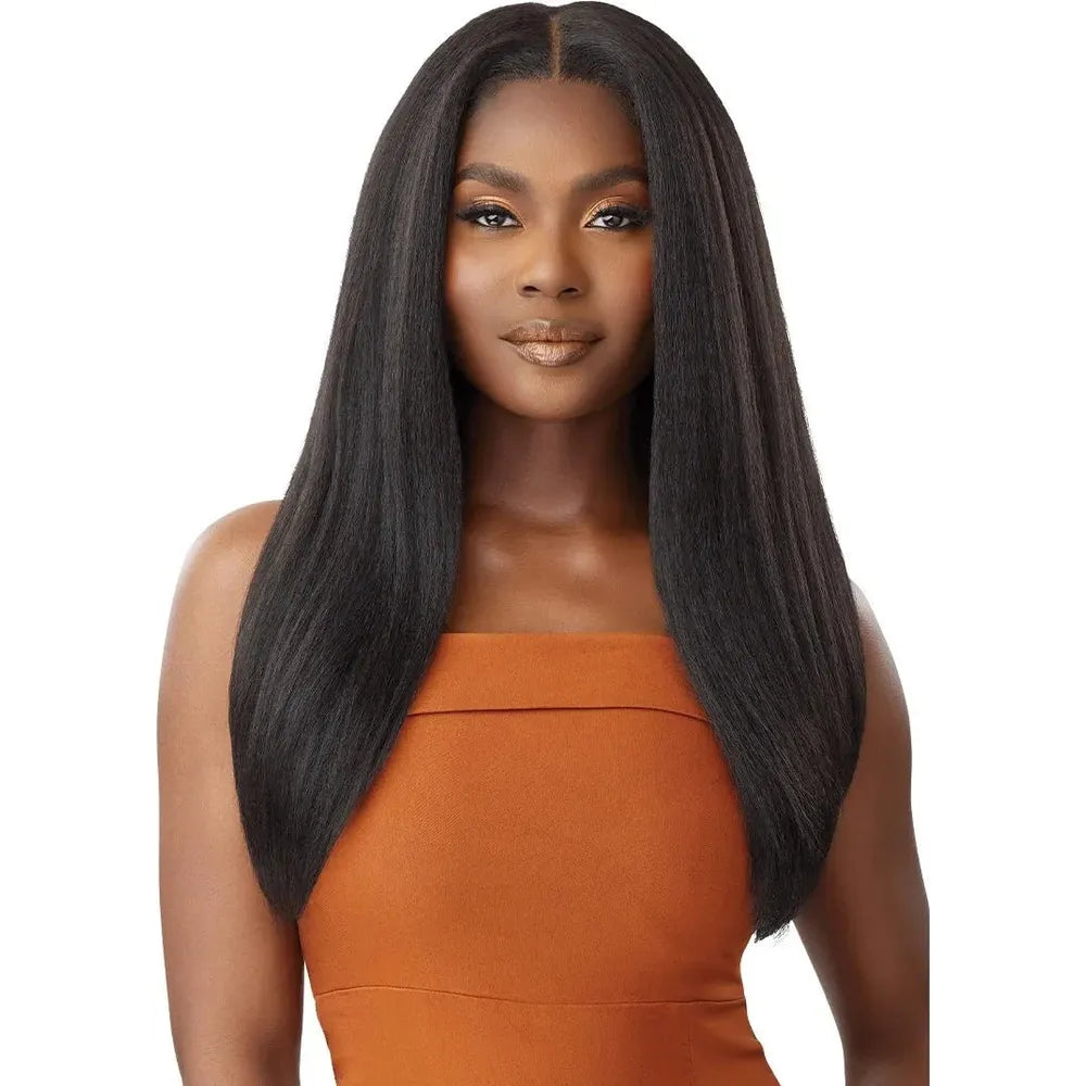 Outre 100% Human Hair Blend 5x5 HD Lace Closure Wig - Kinky Straight 24" - Beauty Exchange Beauty Supply