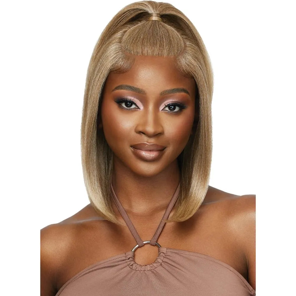 Outre 5x5 Lace Closure Wig Human Hair Blended Lace Closure Wig - NATURAL YAKI 14" - Beauty Exchange Beauty Supply