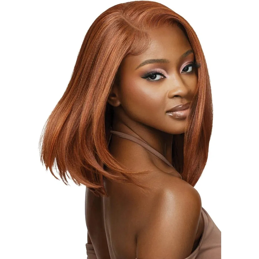 Outre 5x5 Lace Closure Wig Human Hair Blended Lace Closure Wig - NATURAL YAKI 14" - Beauty Exchange Beauty Supply