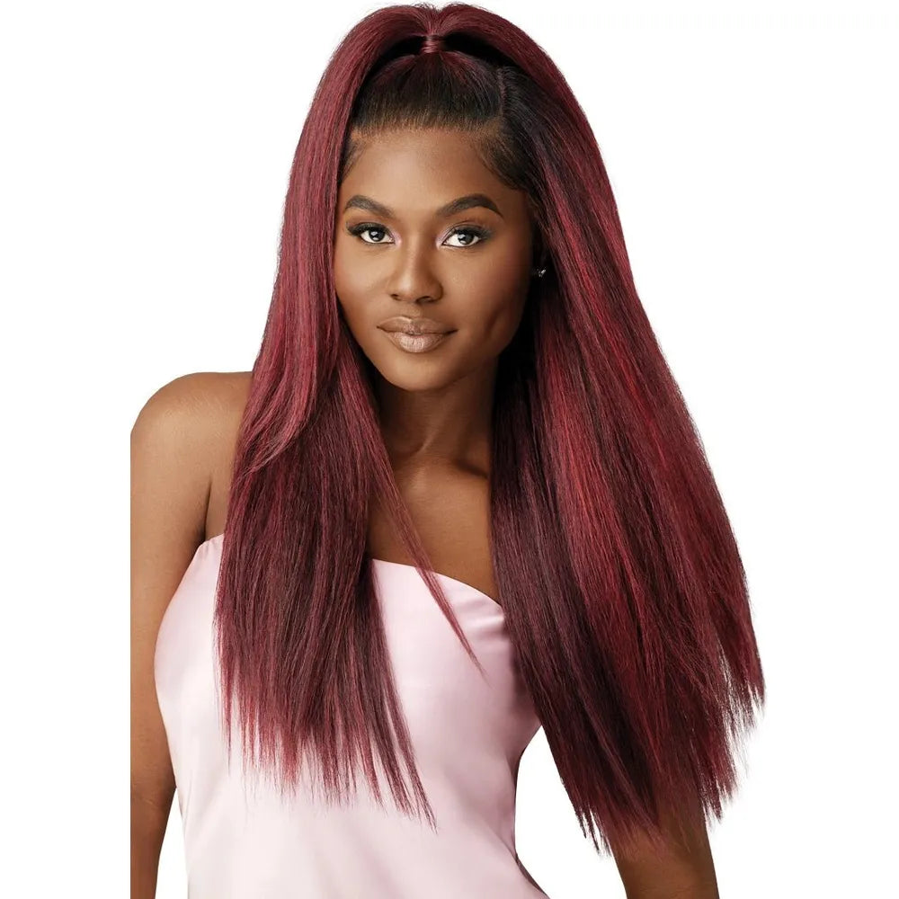 Outre Airtied 100% Fully Hand- Tied Human Hair Blend HD Lace Wig - PERM YAKI 26" - Beauty Exchange Beauty Supply