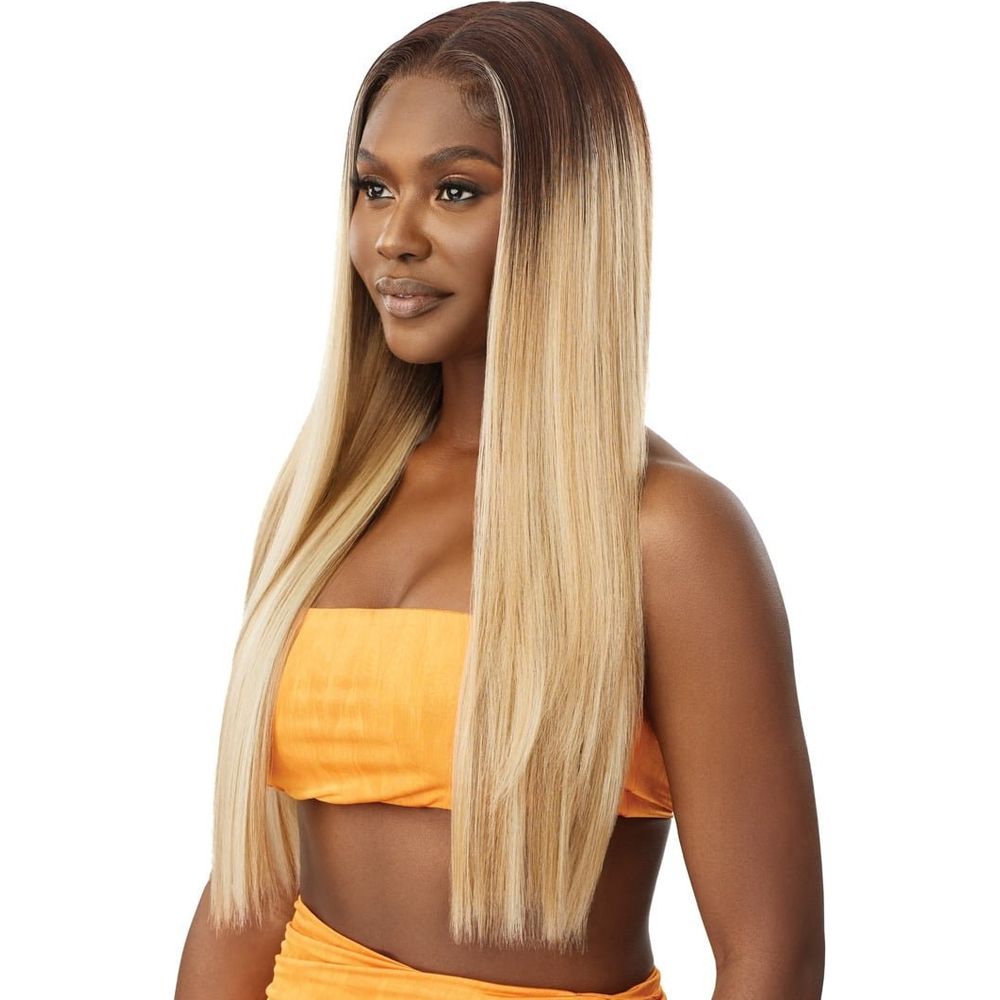 Outre Airtied 100% Fully Hand-Tied Human Hair Blend HD Lace Wig - Sleek Yaki 28" - Beauty Exchange Beauty Supply