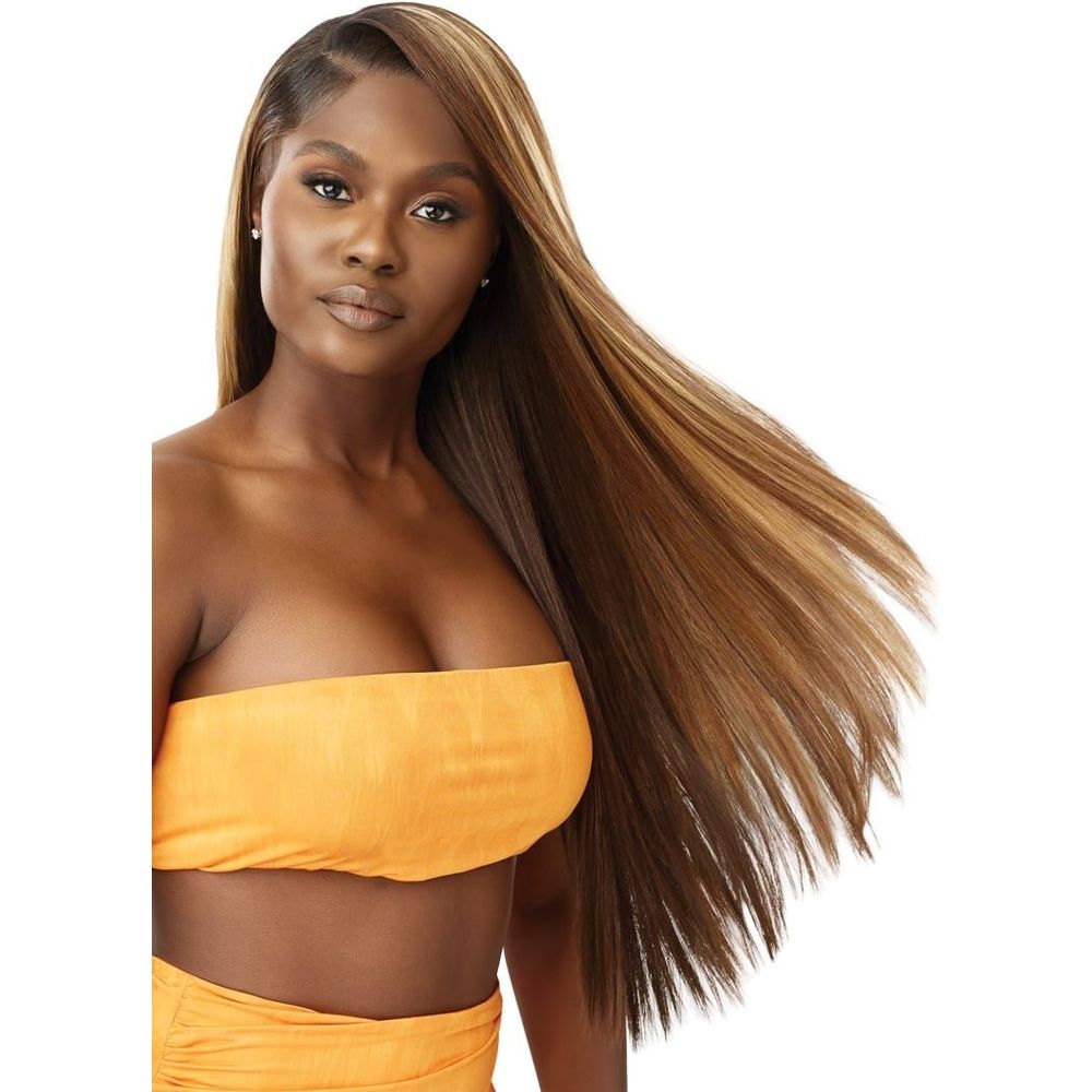 Outre Airtied 100% Fully Hand-Tied Human Hair Blend HD Lace Wig - Sleek Yaki 28" - Beauty Exchange Beauty Supply