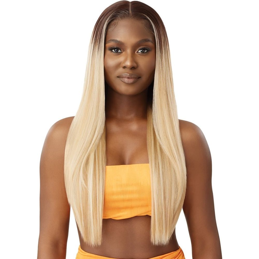 Outre Airtied 100% Fully Hand-Tied Human Hair Blend HD Lace Wig - Sleek Yaki 28" - Beauty Exchange Beauty Supply