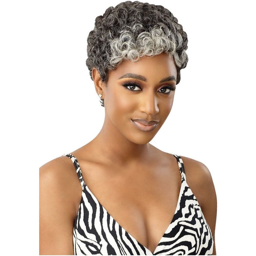 Outre Fab & Fly Cull Cap Wig Gray Glamour Human Hair Full Wig - Dina - Beauty Exchange Beauty Supply