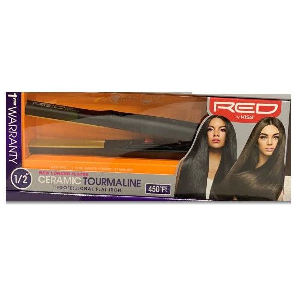 Red by Kiss 1/2" Ceramic Tourmaline Flat Iron - Beauty Exchange Beauty Supply