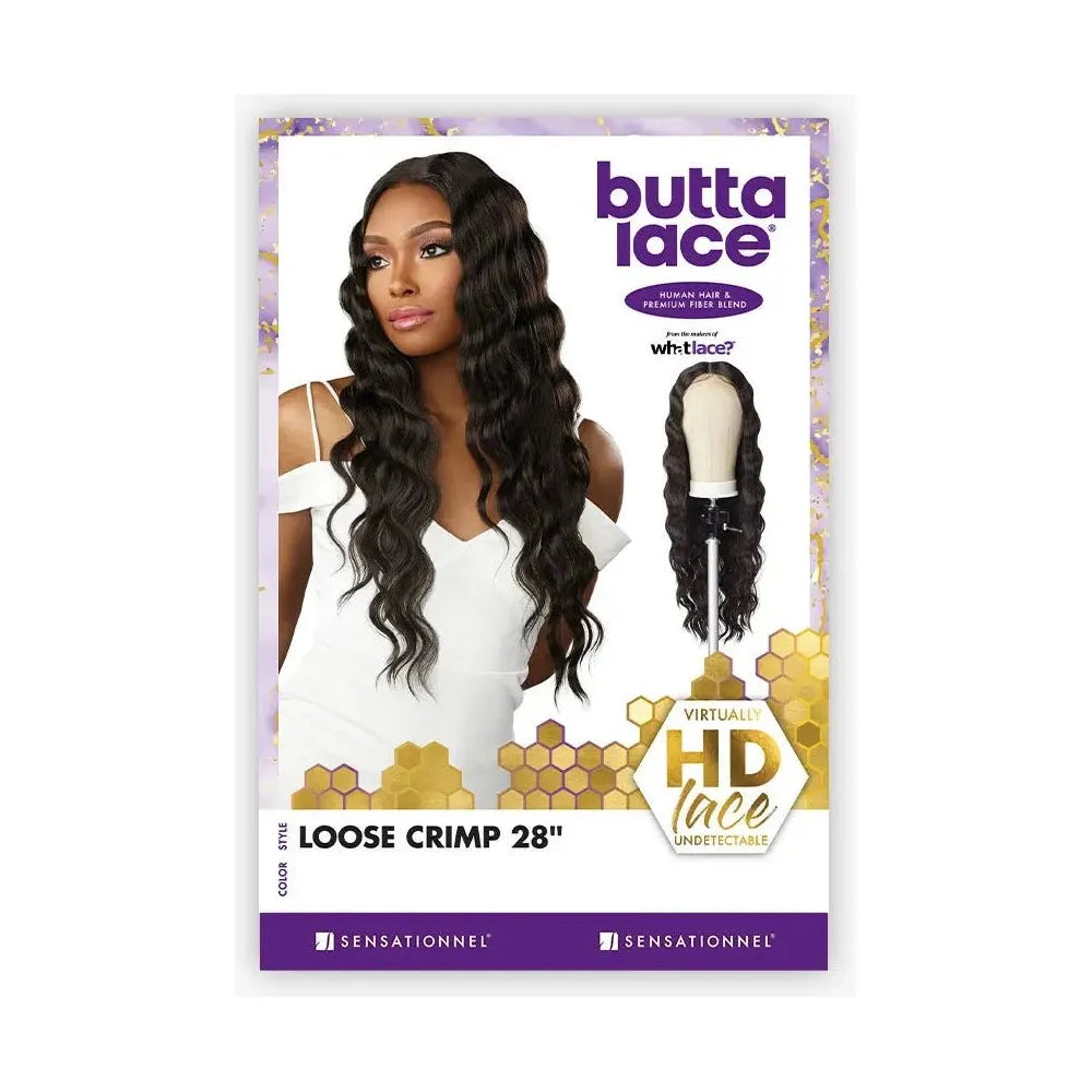 Sensationnel Butta Lace Human Hair Blend HD Lace Front Wig - Loose Crimp 28" - Beauty Exchange Beauty Supply