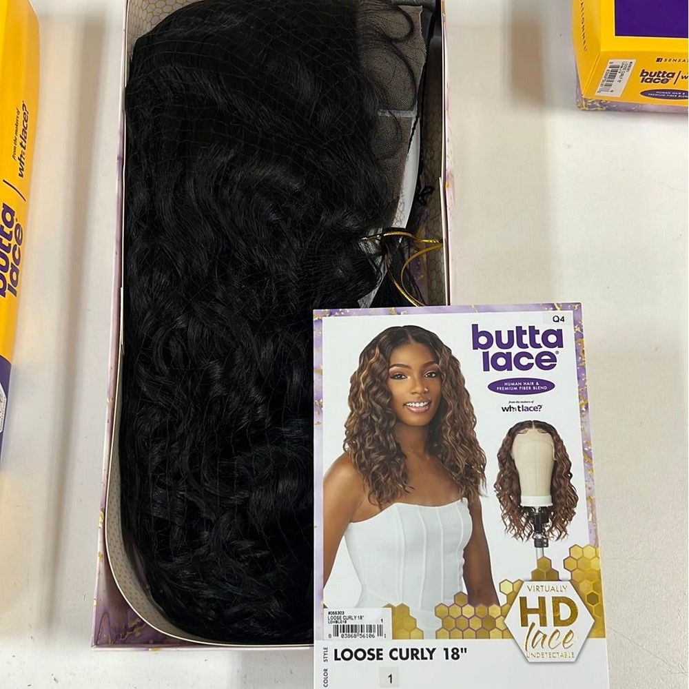 Sensationnel Butta Lace Human Hair Blend HD Lace Front Wig - Loose Curly 18" - Beauty Exchange Beauty Supply