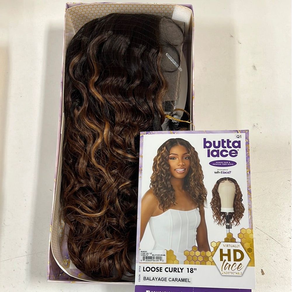 Sensationnel Butta Lace Human Hair Blend HD Lace Front Wig - Loose Curly 18" - Beauty Exchange Beauty Supply