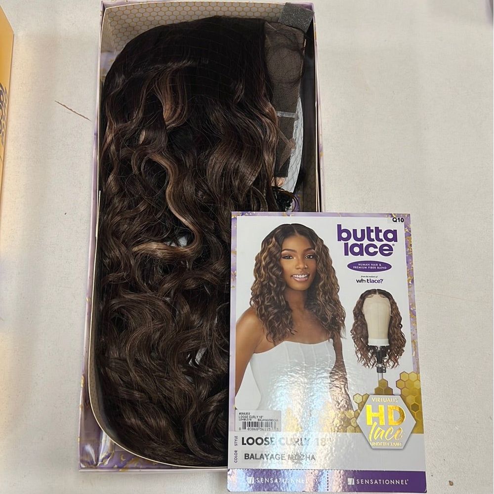 Sensationnel Butta Lace Human Hair Blend HD Lace Front Wig - Loose Curly 18" - Beauty Exchange Beauty Supply