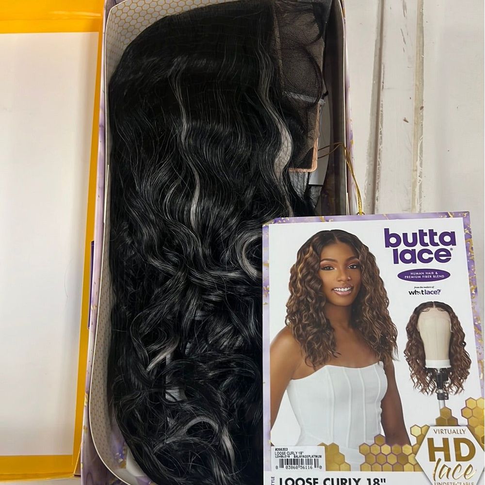 Sensationnel Butta Lace Human Hair Blend HD Lace Front Wig - Loose Curly 18" - Beauty Exchange Beauty Supply