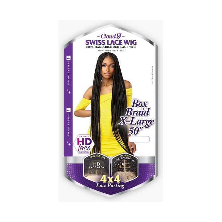 Sensationnel Cloud 9 4x4 Braided Lace Wigs- BOX BRAID X-LARGE 50" - Beauty Exchange Beauty Supply