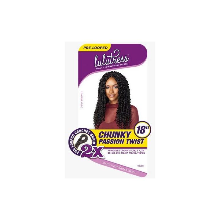 Sensationnel Lulutress Pre-Looped Crochet Braid 2x Chunky Passion Twist 18" - Beauty Exchange Beauty Supply