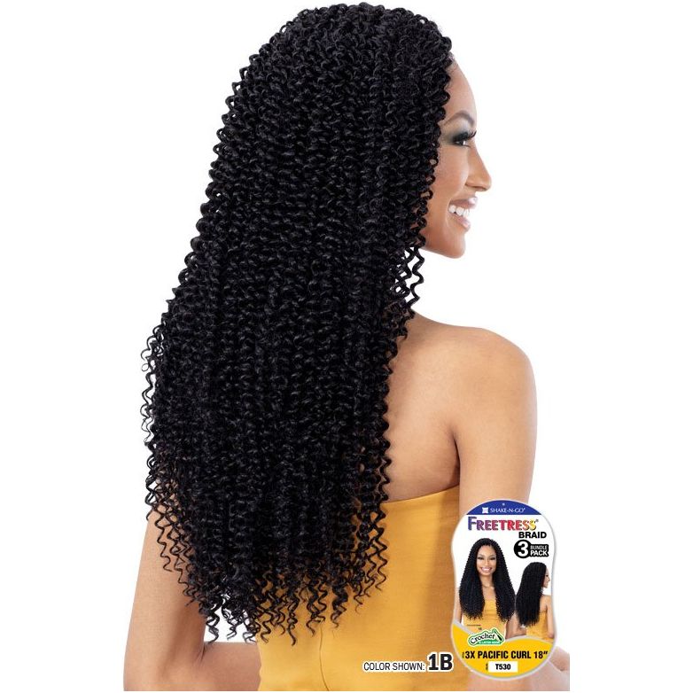 Shake-N-Go Freetress Braid Crochet - 3X Pacific Curl 18” - Beauty Exchange Beauty Supply