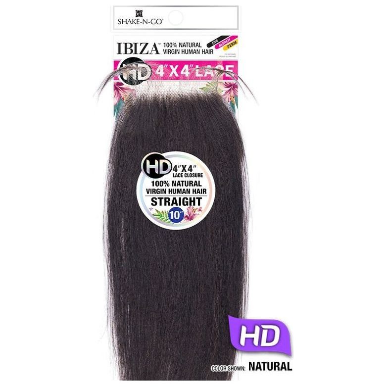 Shake N Go Ibiza 100% Virgin Human Hair 4x4 HD Lace Closure - Straight 10" - Beauty Exchange Beauty Supply